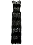 À La Garçonne Fringe Lace Gown - Black