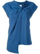 Maison Margiela Twist Front Blouse, Women's, Size: 42, Blue, Silk/acetate