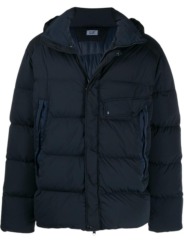 Cp Company Hooded Padded Coat - Blue
