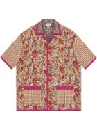 Gucci Oversize Printed Quilted Bowling Shirt - Neutrals