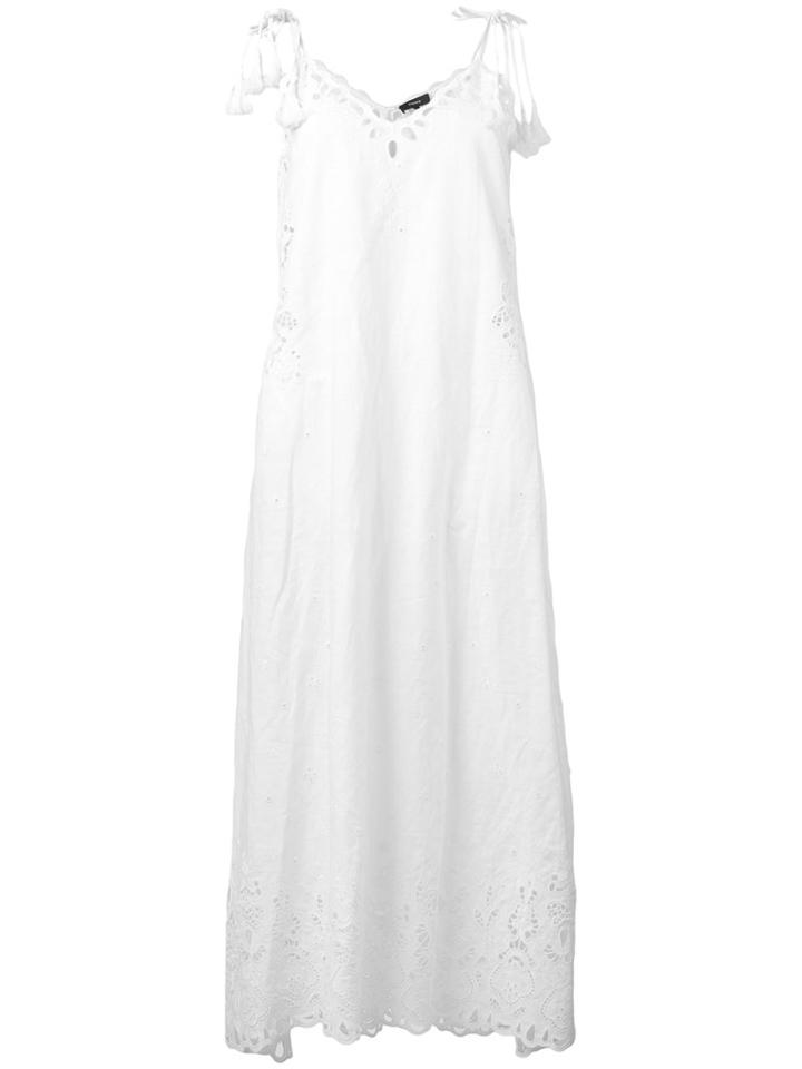 Theory - Embroidered Dress - Women - Cotton/linen/flax - 6, White, Cotton/linen/flax