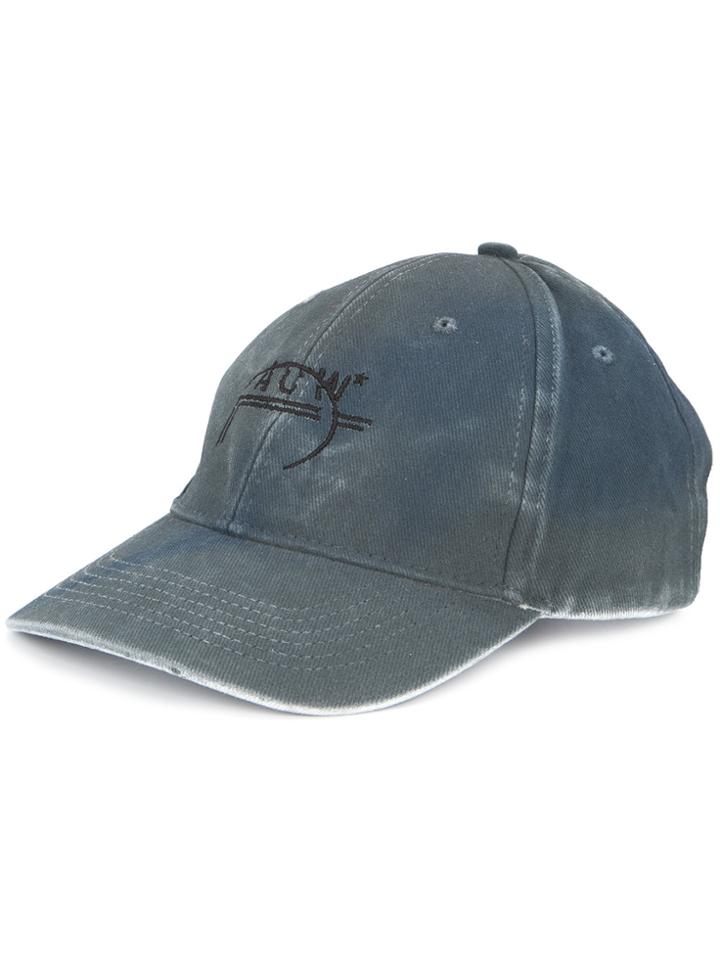 A-cold-wall* Distressed Logo Embroidered Cap - Blue