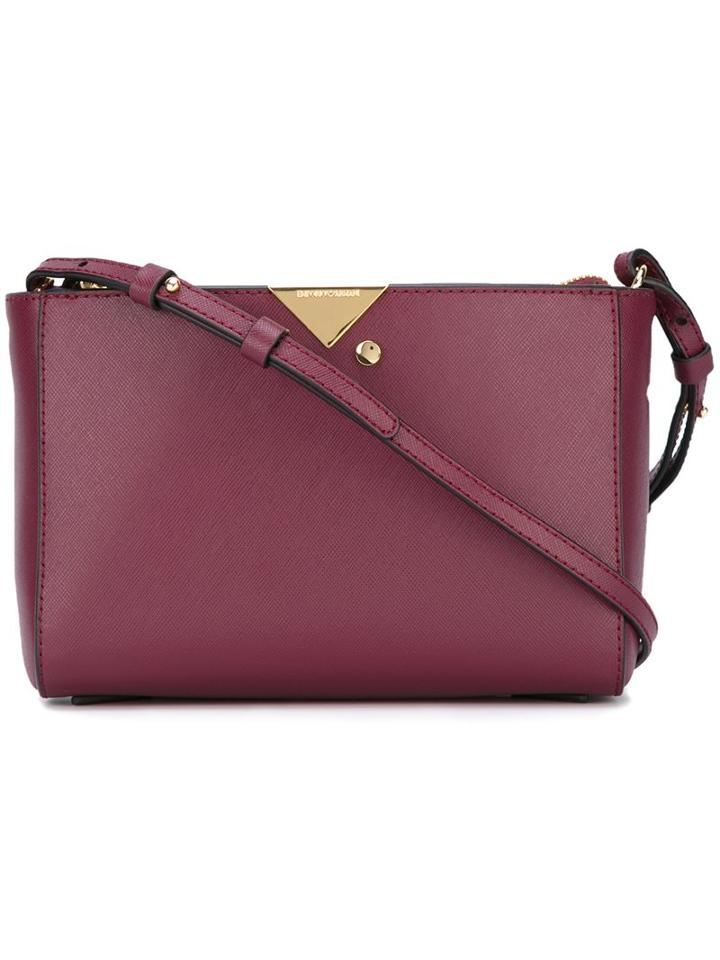 Emporio Armani Gold-tone Trim Cross-body Bag, Women's, Red