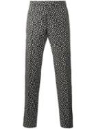 Dior Homme Floral Print Trousers, Men's, Size: 48, Black, Cotton/wool/viscose