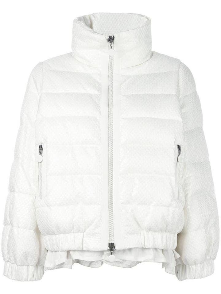 Moncler Short Padded Jacket, Women's, Size: 2, White, Feather Down/polyamide/polyester