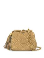 Chanel Pre-owned Quilted Cc Logos Fringe Bum Bag - Gold