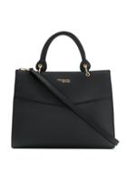 Trussardi Jeans Logo Plaque Tote Bag - Black