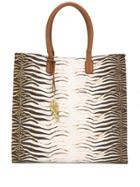 Roberto Cavalli Animal Print Shopper Tote - Brown