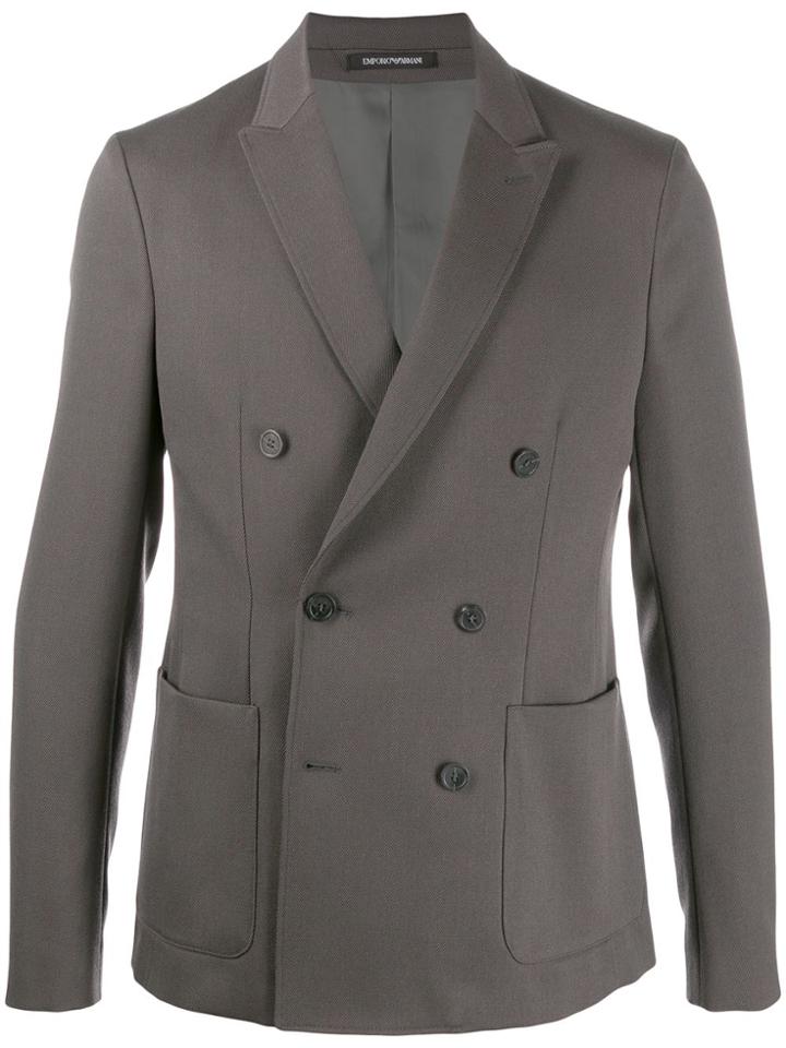 Emporio Armani Double-breasted Jacket - Grey