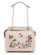 Fendi Embroidered Dotcom Shoulder Bag - Neutrals
