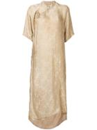 Uma Wang Jacquard High Low Cheongsam - Nude & Neutrals