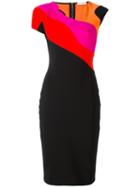 Mugler Colour Block Pencil Dress, Women's, Size: 36, Black, Polyamide/spandex/elastane/viscose