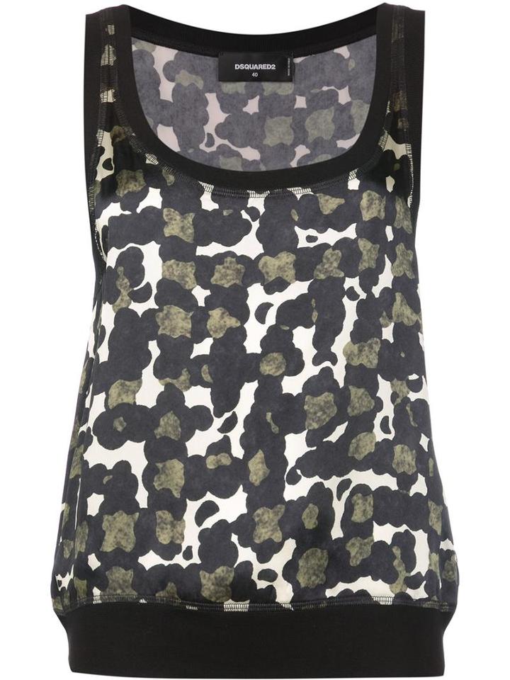 Dsquared2 Spotted Pattern Tank Top, Women's, Size: 40, Black, Silk