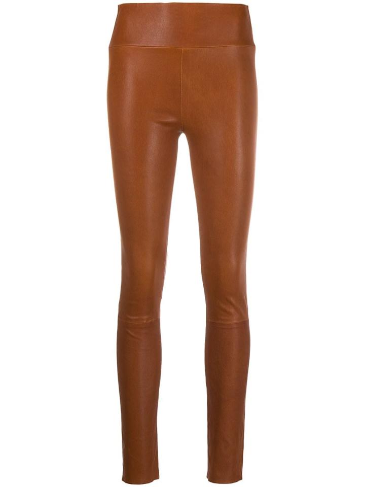 Sprwmn High-waisted Pull-on Skinny Trousers - Brown