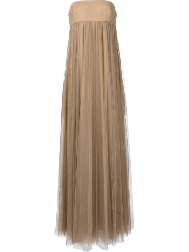 Vera Wang Strapless Empire Waist Gown, Women's, Size: 4, Brown, Polyester