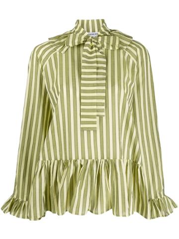 Sofie Sol Studio Striped Ruffled Blouse - Green