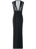 Emanuel Ungaro - Lace Bodice Evening Dress - Women - Polyamide/polyester/spandex/elastane/viscose - 44, Black, Polyamide/polyester/spandex/elastane/viscose