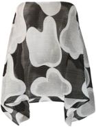 Pleats Please By Issey Miyake Printed Plissé Poncho - Black