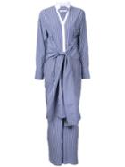 Co-mun - Striped Jumpsuit - Women - Cotton - 42, Blue, Cotton