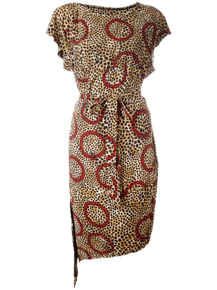 Vivienne Westwood Anglomania Leopard Print Belted Dress, Women's, Size: Small, Viscose