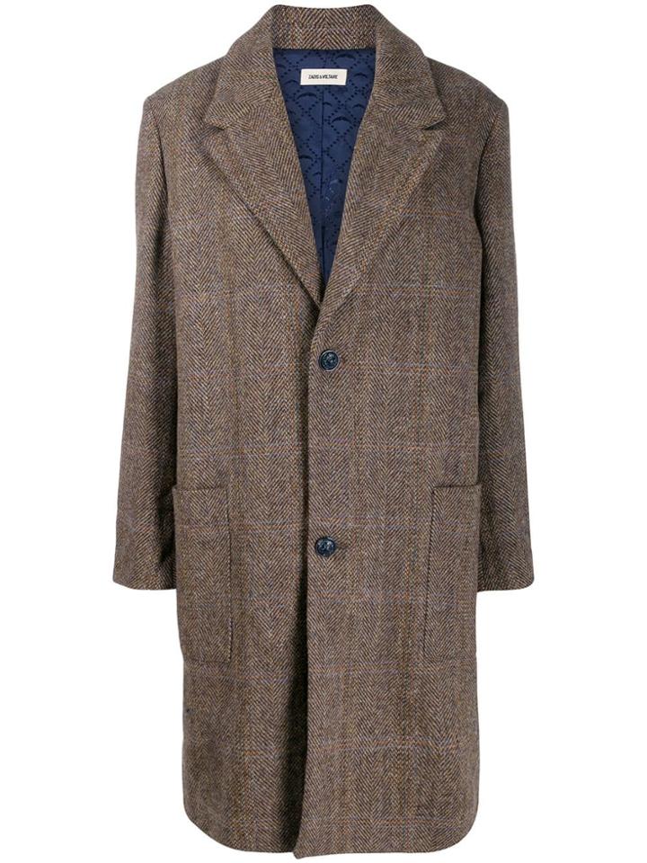 Zadig & Voltaire Macy Check Coat - Brown