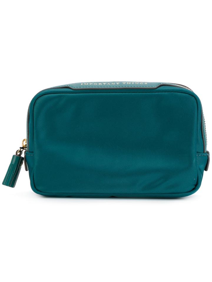 Anya Hindmarch Zipped Make Up Bag - Blue