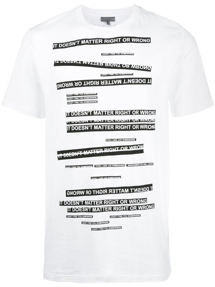 Lanvin Printed T-shirt, Men's, Size: Xs, White, Cotton/silk