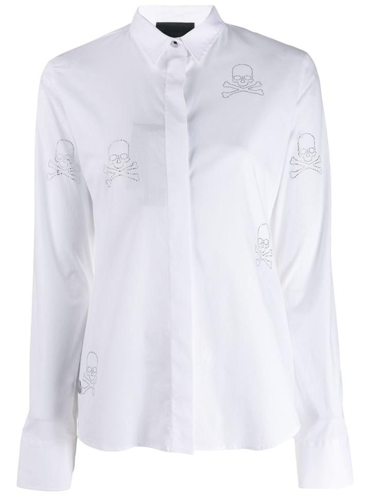 Philipp Plein Crystal Skull Shirt - White