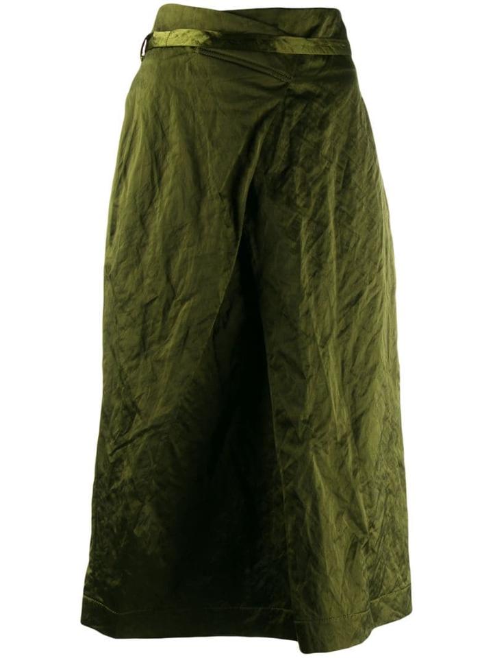 Odeeh Asymmetric Midi Skirt - Green