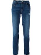 Frame Denim Straight Cropped Jeans, Women's, Size: 27, Blue, Cotton/polyester/spandex/elastane