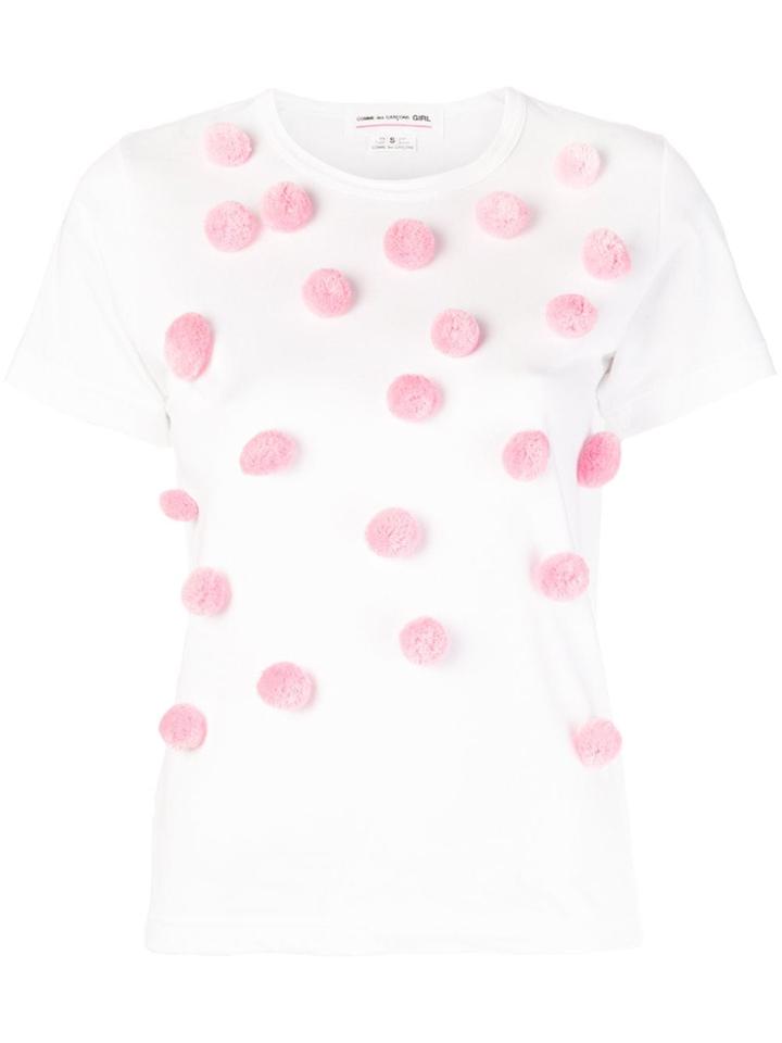 Comme Des Garçons Girl Balls Embellished T-shirt - White
