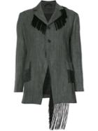 Area Di Barbara Bologna - 'fringe Blazer' - Women - Linen/flax - 42, Women's, Grey, Linen/flax