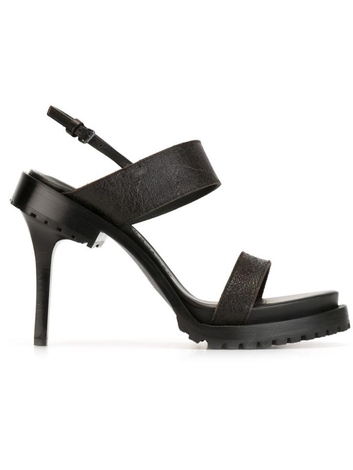 A.f.vandevorst Ridged Sole Sandals, Women's, Size: 38, Black, Leather/rubber