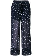 Ganni Polka Dot Sheer Trousers - Blue