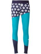 Adidas By Stella Mccartney Kite Floral Run Long Leggings, Women's, Size: Small, Blue