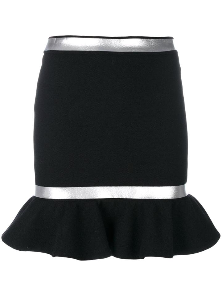 Moschino Silver Trim Peplum Skirt - Black