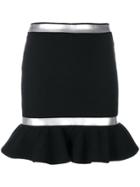 Moschino Silver Trim Peplum Skirt - Black