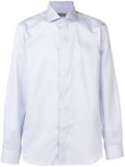 Canali Checked Pointed Collar Shirt - Blue