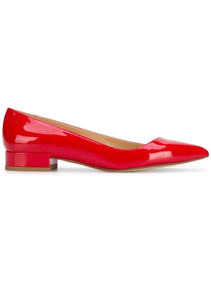 Francesco Russo Pointed Toe Ballerinas - Red