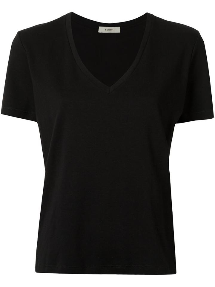 Egrey V-neck Top, Women's, Size: 36, Black, Cotton