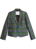 Burberry Kids Check Jacquard Blazer - Blue