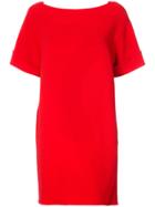 Oscar De La Renta Shift Dress With Back Tie - Red