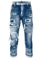 Dsquared2 Glamhead Layered Distressed Jeans - Blue