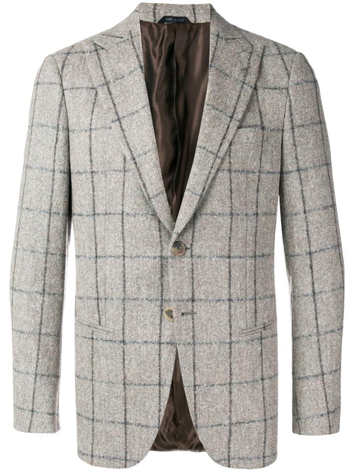 Giorgio Armani Checked Blazer - Neutrals