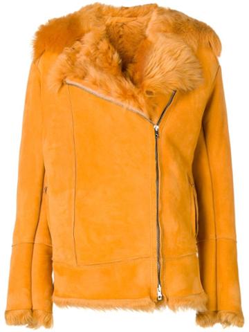 Salvatore Santoro Rabbit Fur Trim Jacket - Orange