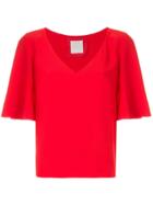 Ingie Paris Ruffled Sleeve Blouse - Red