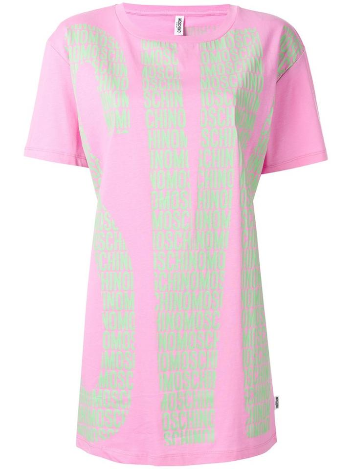 Moschino Swim Logo Print Oversized T-shirt, Women's, Size: Small, Pink/purple, Cotton