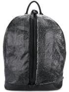 Giorgio Brato Front Zipped Distressed Backpack - Black