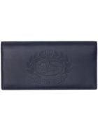 Burberry Embossed Crest Leather Continental Wallet - Blue