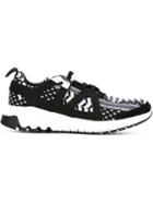 Neil Barrett Urban Runner Sneakers, Men's, Size: 44, Black, Nylon/leather/rubber